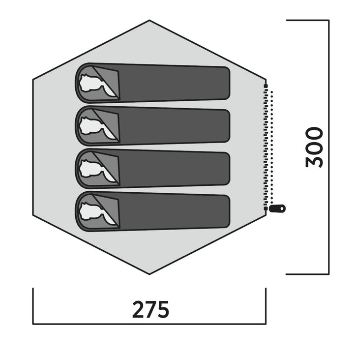 Floorplan of the Easy Camp Otra Tipi tent, showing capacity for multiple campers, perfect for festival stays.