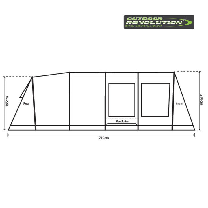 Outdoor Revolution Camp Star 600 DT Poled Tent Heights