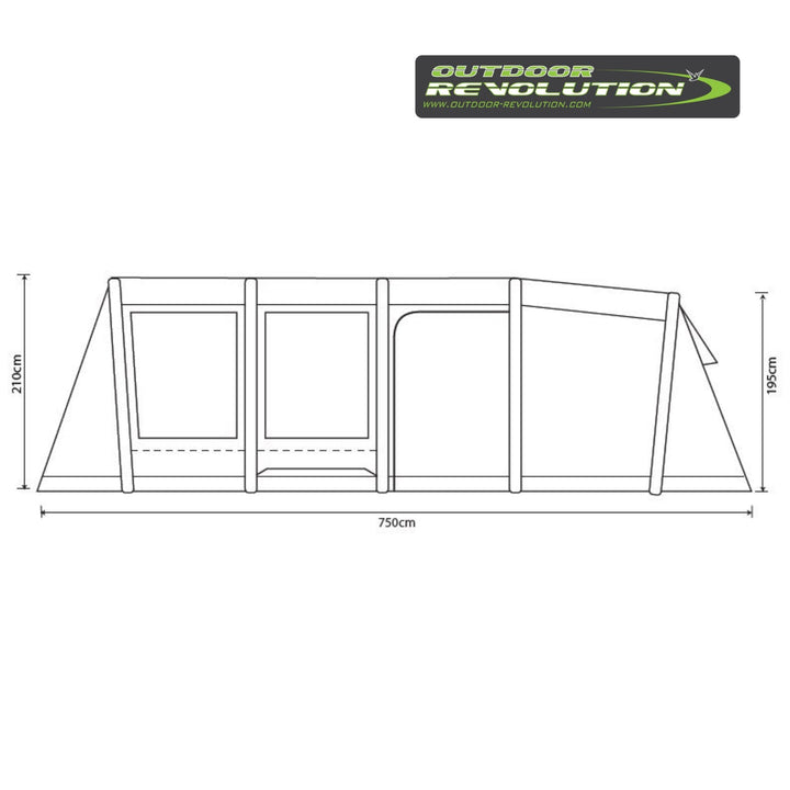 Outdoor Revolution Camp Star 700 Family Air Tent Heights