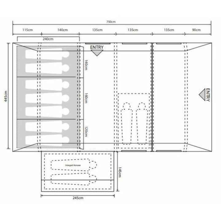 Outdoor Revolution Camp Star 700SE Package Floorplan