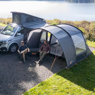 Poled awnings for campervans