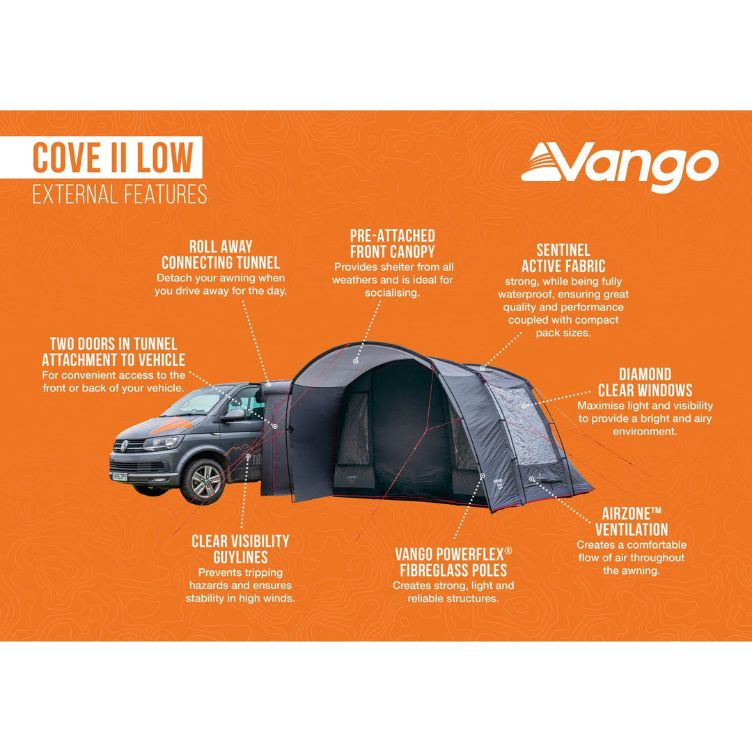 Vango Cove II Low Poled Drive Away Awning External Features