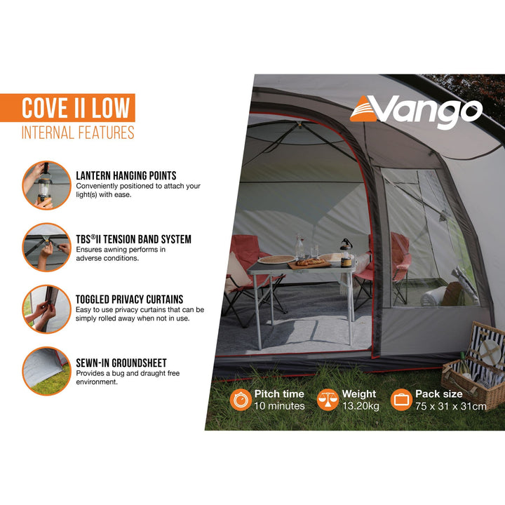 Vango Cove II Low Poled Drive Away Awning Internal Features