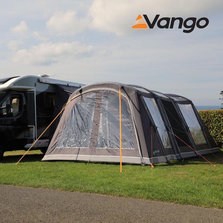 Vango Galli Pro Air Tall Drive Away Awning Attached to Motorhome