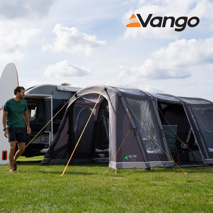 Vango Galli Pro Air Tall Drive Away Awning Front and Side Doors Open