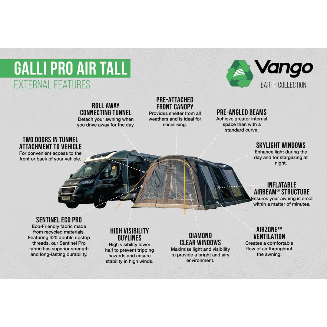 Vango Galli Pro Air Tall Drive Away Awning External Features