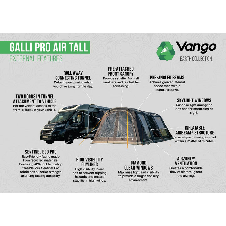 Vango Galli Pro Air Tall Drive Away Awning External Features