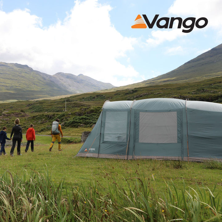 Vango Lismore 450 Poled Tent pitched in hills