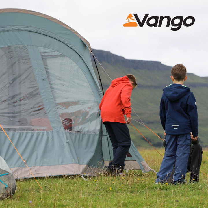 Vango Lismore 450 Poled Tent front porch with windows open