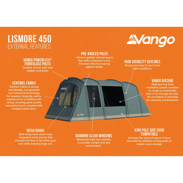 Vango Lismore 450 Poled Tent External Features