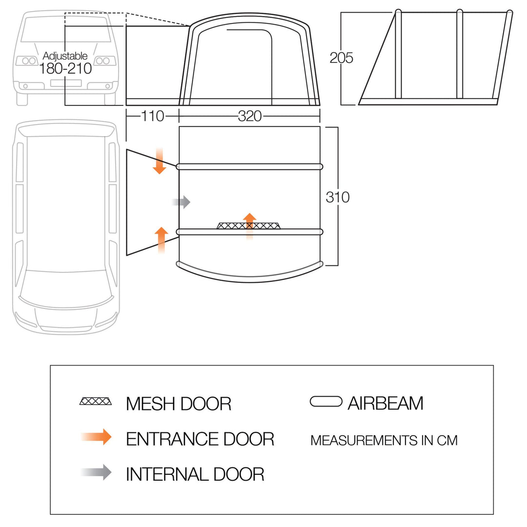 Drive Away Awning Low height plan