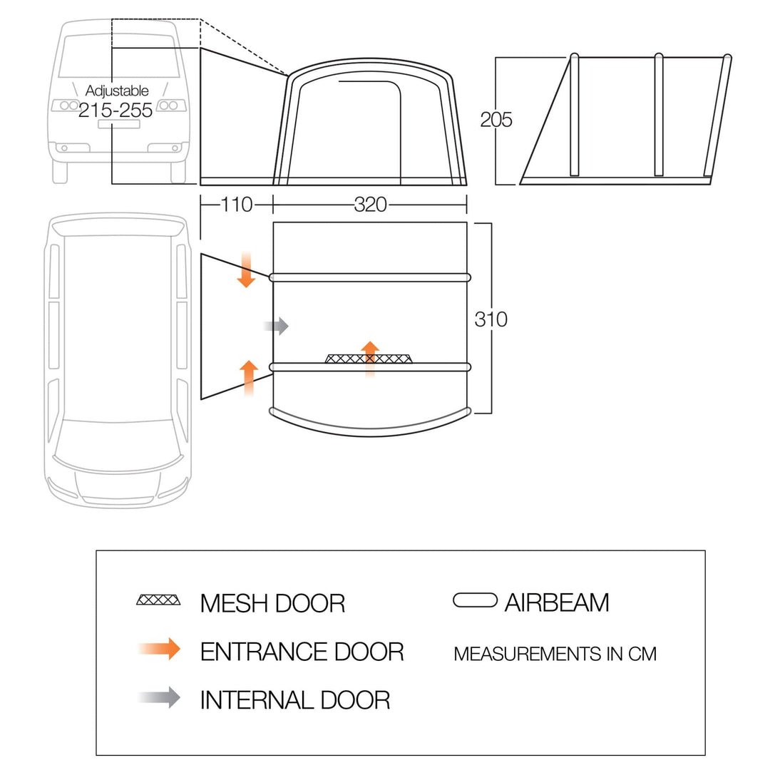 Drive Away Awning Mid Height Plan