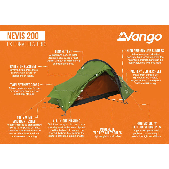 Vango Nevis 200 Tent External features