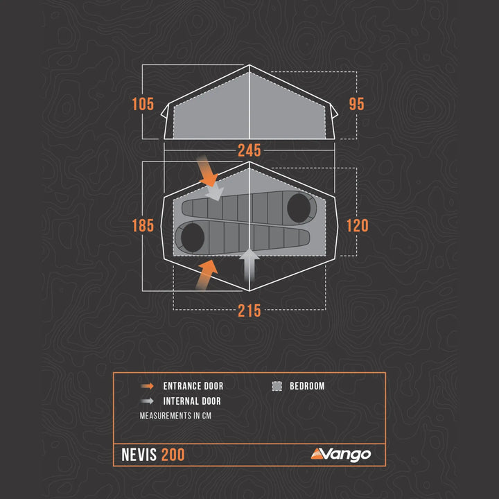 Vango Nevis 200 Tent Floorplan