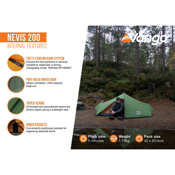 Vango Nevis 200 Tent Internal features