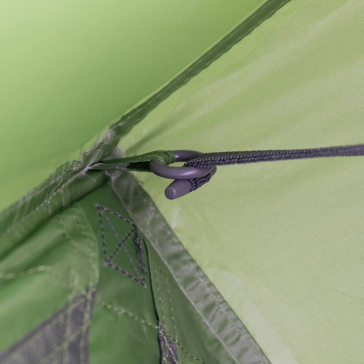 Interior hook for securing accessories in the Vango Nevis 300 tent, showcasing practical features for trekking and lightweight camping.