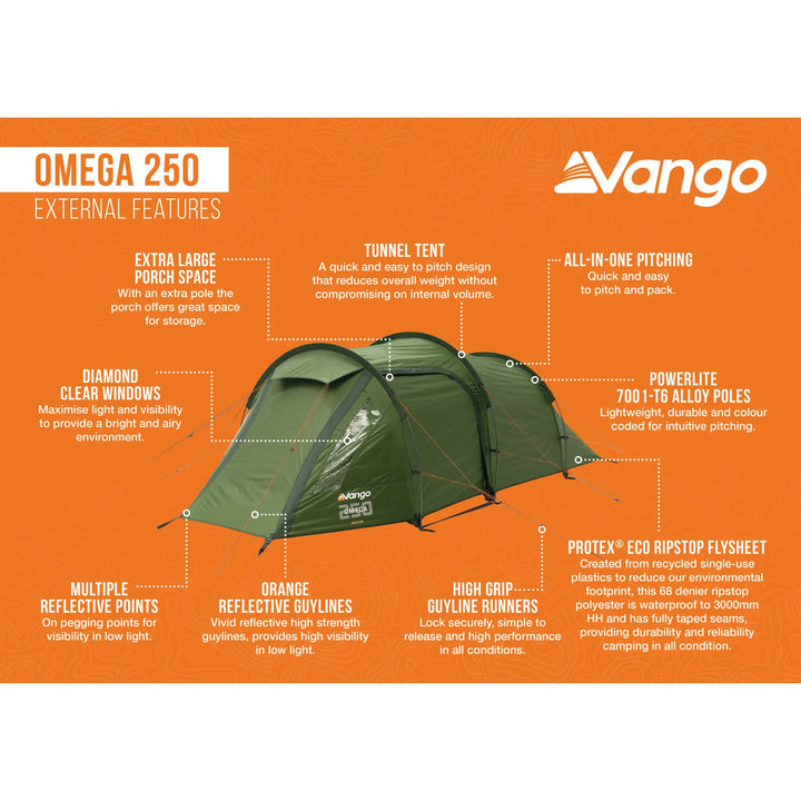 Vango Omega 250 Tent 2025 External features.