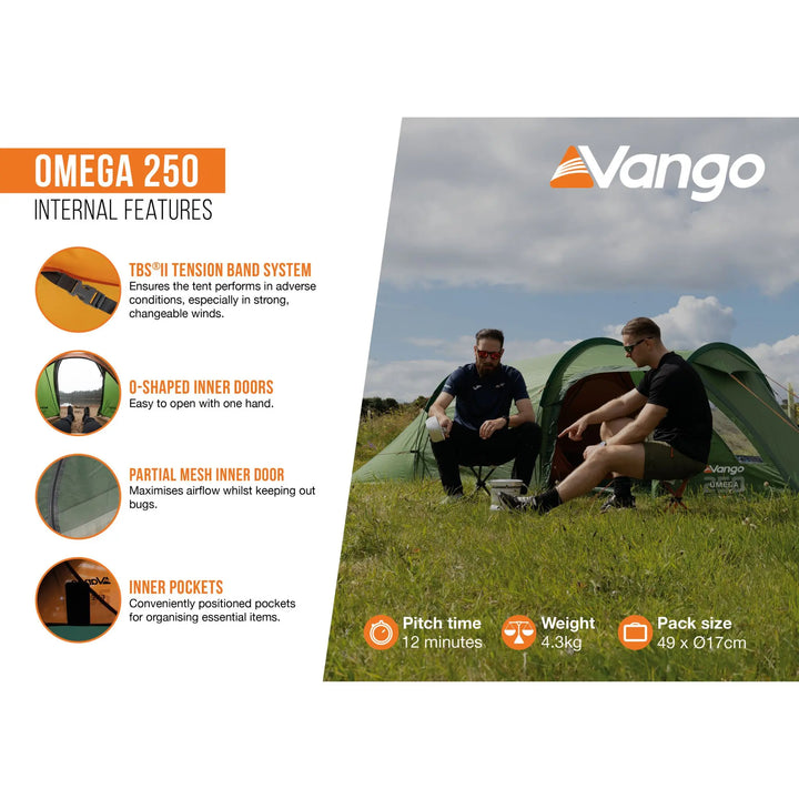Vango Omega 250 Tent 2025 Internal features.
