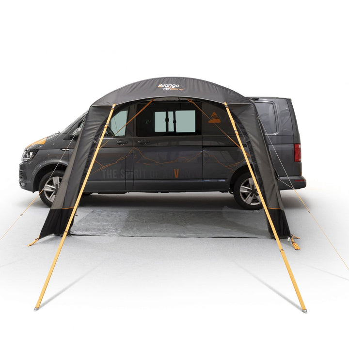 Close-up of the Vango Sunlight Air's sturdy pre-angled beams, offering structural stability and increased interior space.