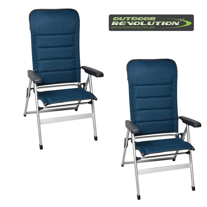 2 x Outdoor Revolution San Remo Highback Chair 600D Teal Blue Twill for £120