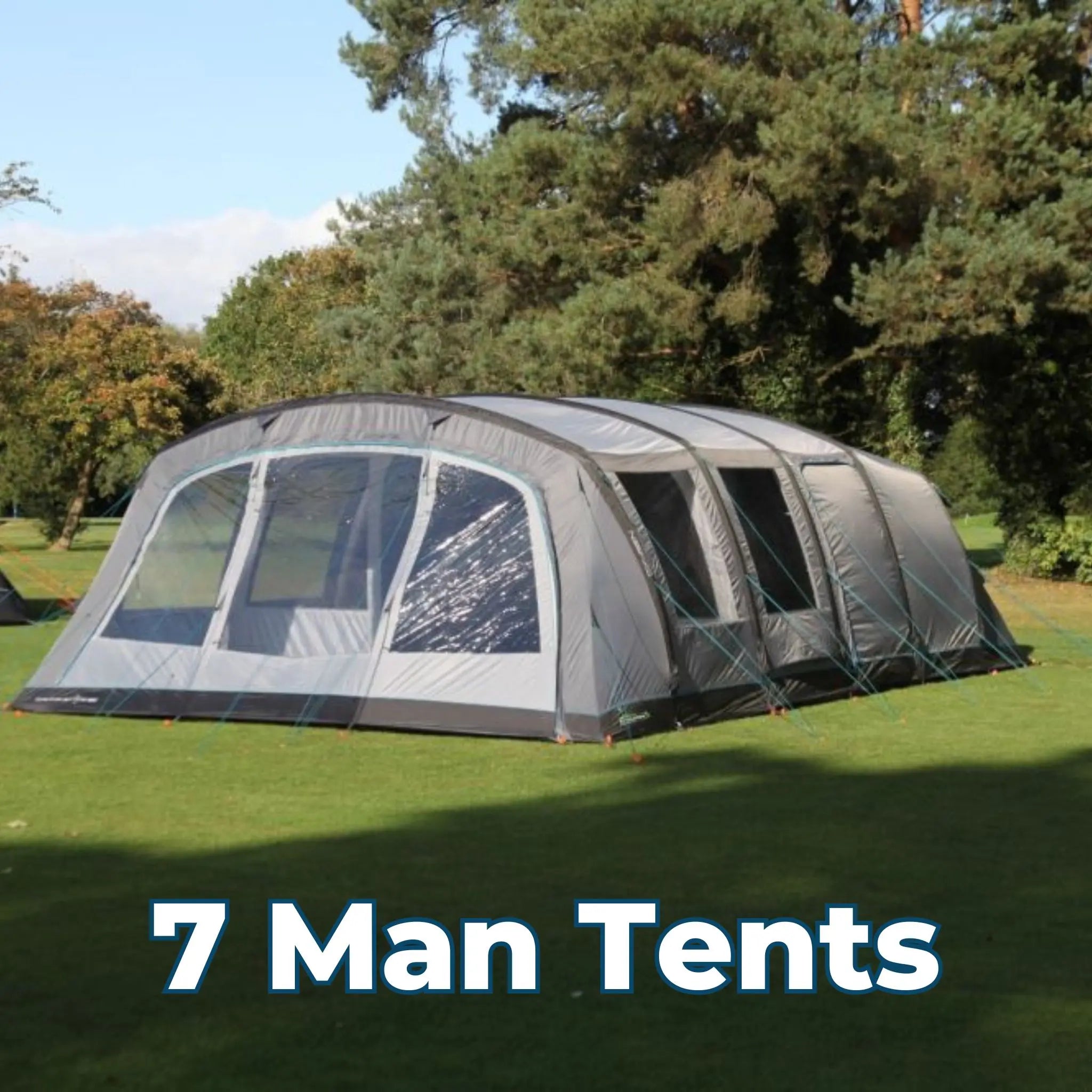 7 Man Tents – Spacious Outdoor Revolution tent pitched on a well-maintained lawn.