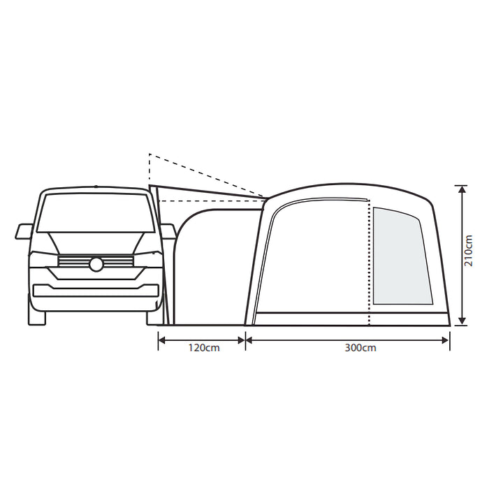 Outdoor Revolution Cayman Cacos Air SL Low Drive Away awning Heights
