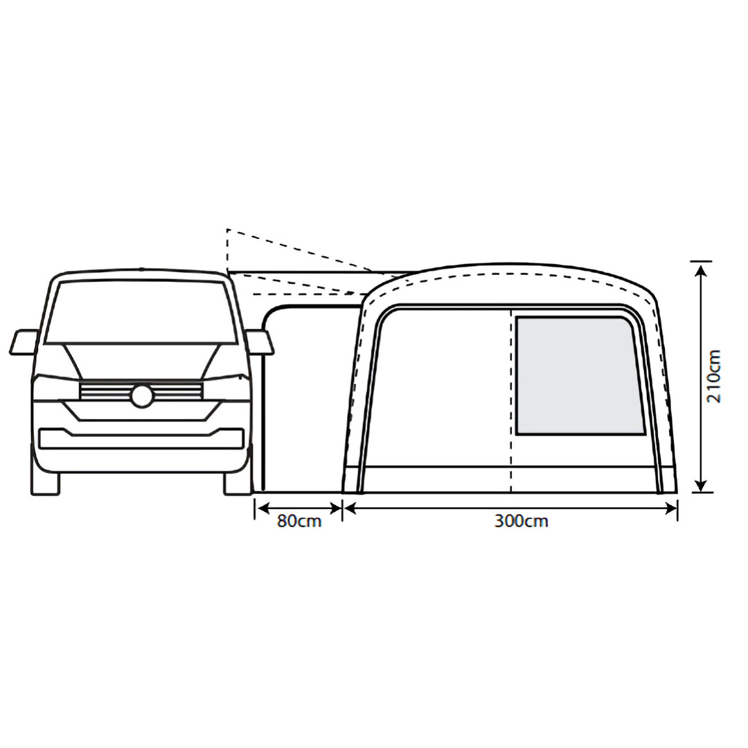 Outdoor Revolution Cayman Combo Air Mid Drive Away Awning Front Dimensions