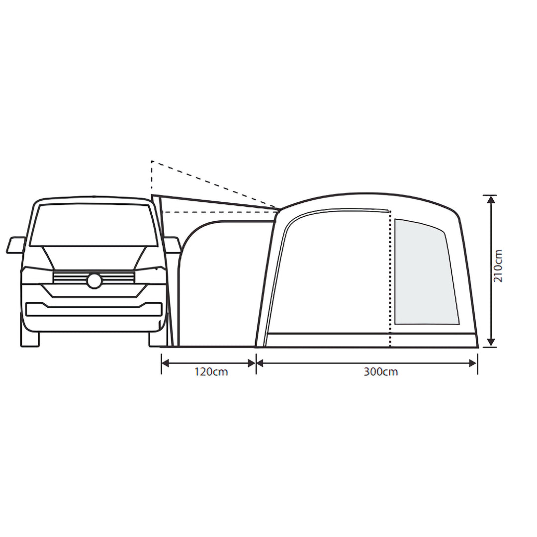 Outdoor Revolution Cayman Curl Air Low Drive Away Awning Front Heights