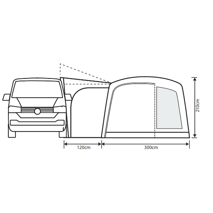 Outdoor Revolution Cayman Curl Air Low Drive Away Awning Front Heights