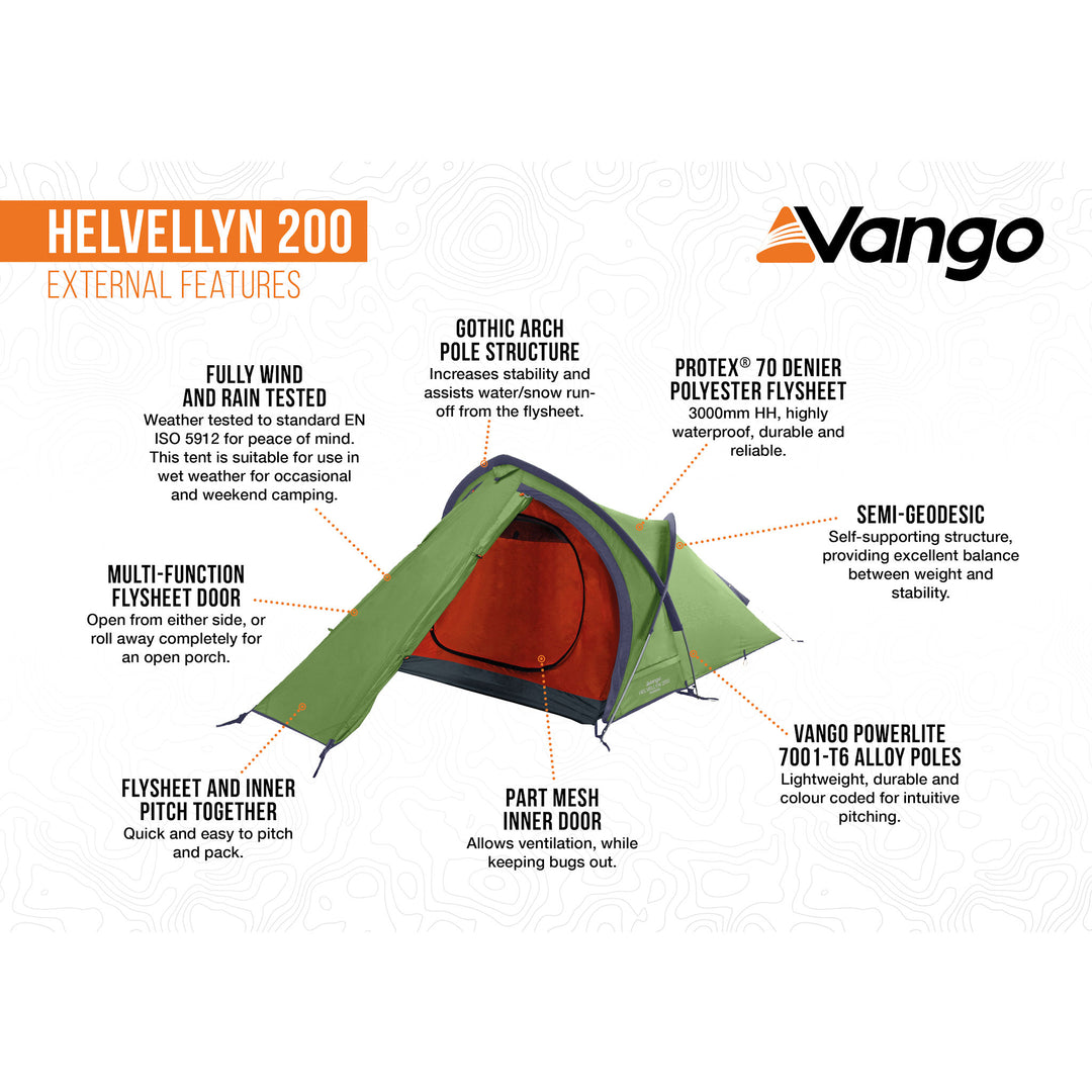 Vango Helvellyn 200 Backpacking 2 Man Tent External Features