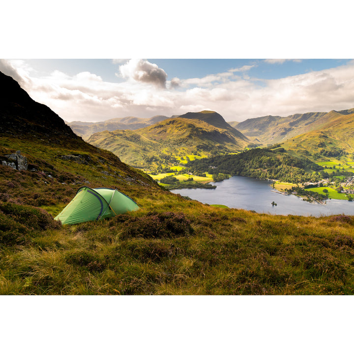 Vango Helvellyn 200 Backpacking 2 Man Tent on Mountain overlooking a lake