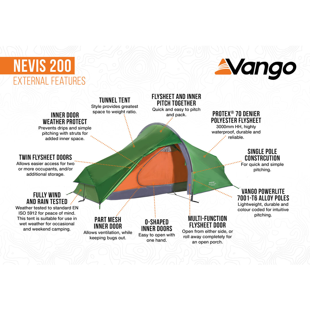 Vango Nevis 200 backpacking tent External Features