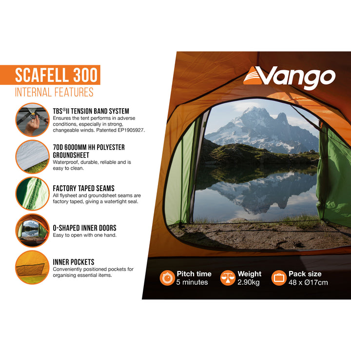 Vango Scafell 300 Technical Tent Internal features