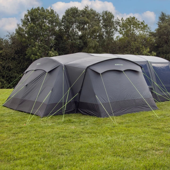 Rear view of the Outdoor Revolution Airedale 700 TSE Air Tent showing its side annexe.