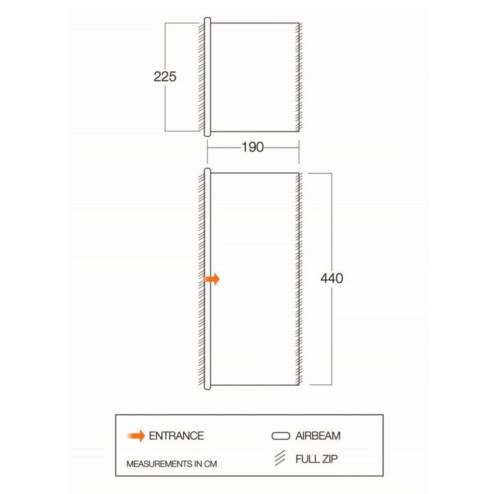 Vango Zipped Front Extension -Sentinel Elite-TA105- Anantara//Ventanas 650XL Floorplan