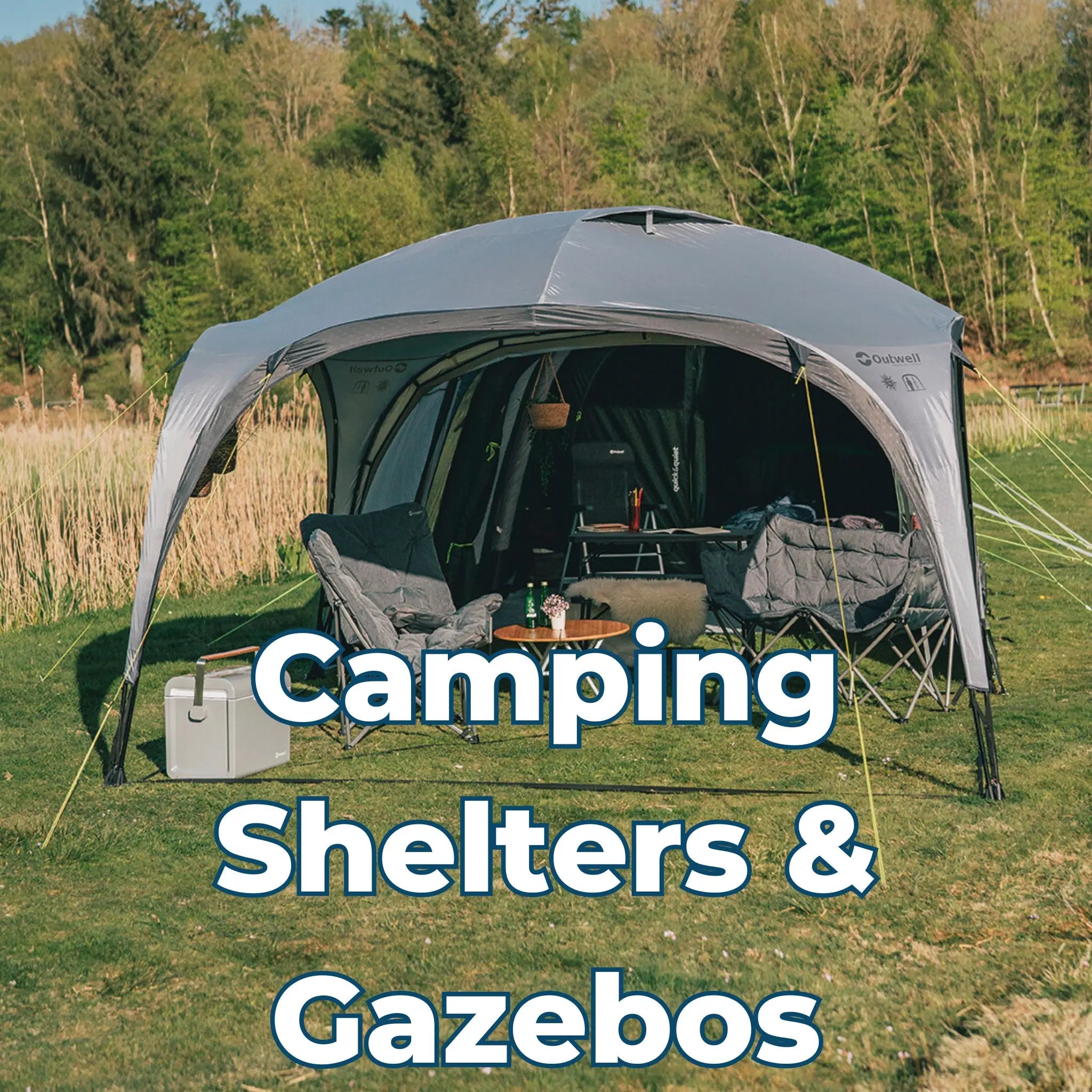 Camping Shelters & Gazebos – Spacious Outwell gazebo offering shade and comfort for outdoor relaxation.