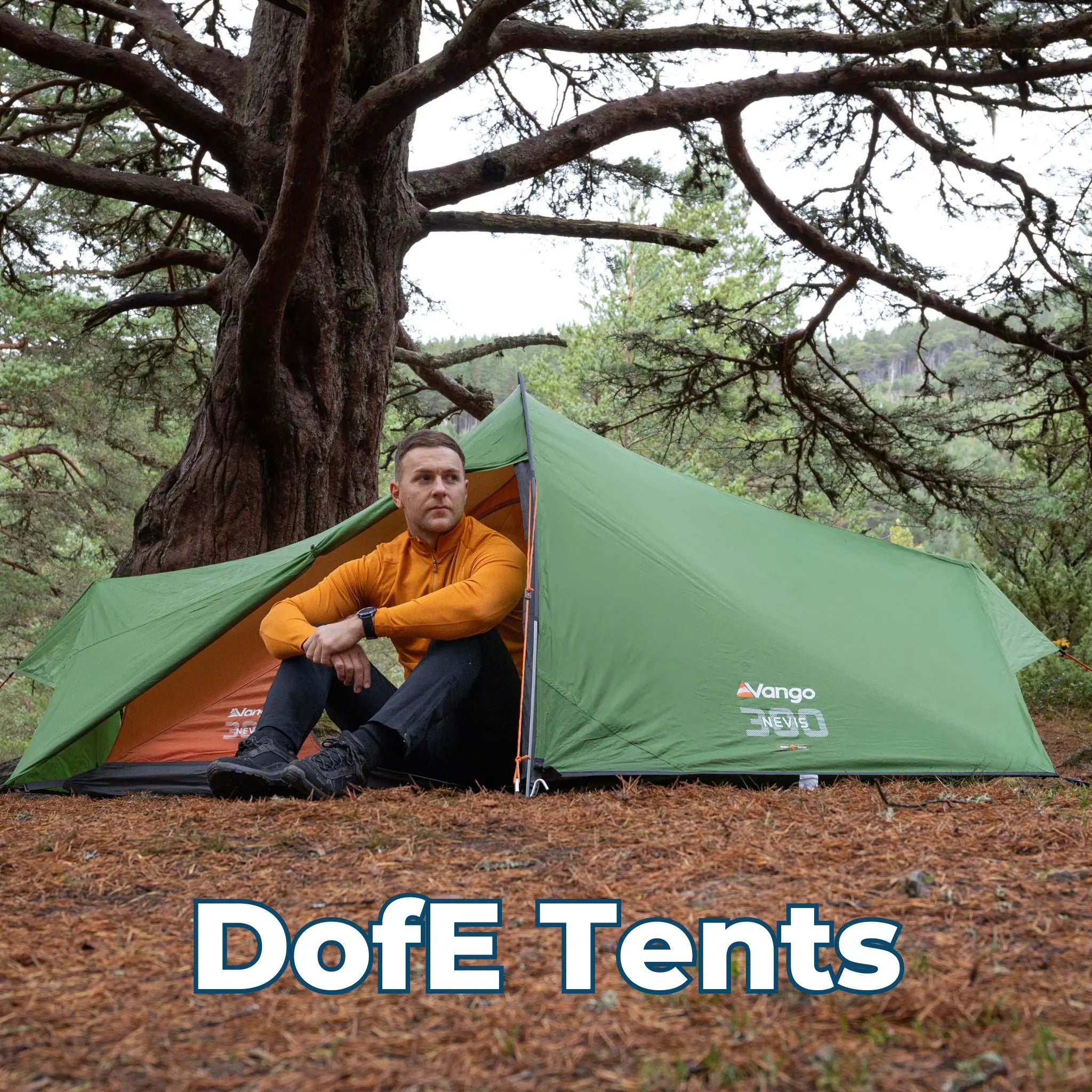 DofE Tents – Compact Vango tent suitable for Duke of Edinburgh expeditions, set up in a rugged outdoor setting.