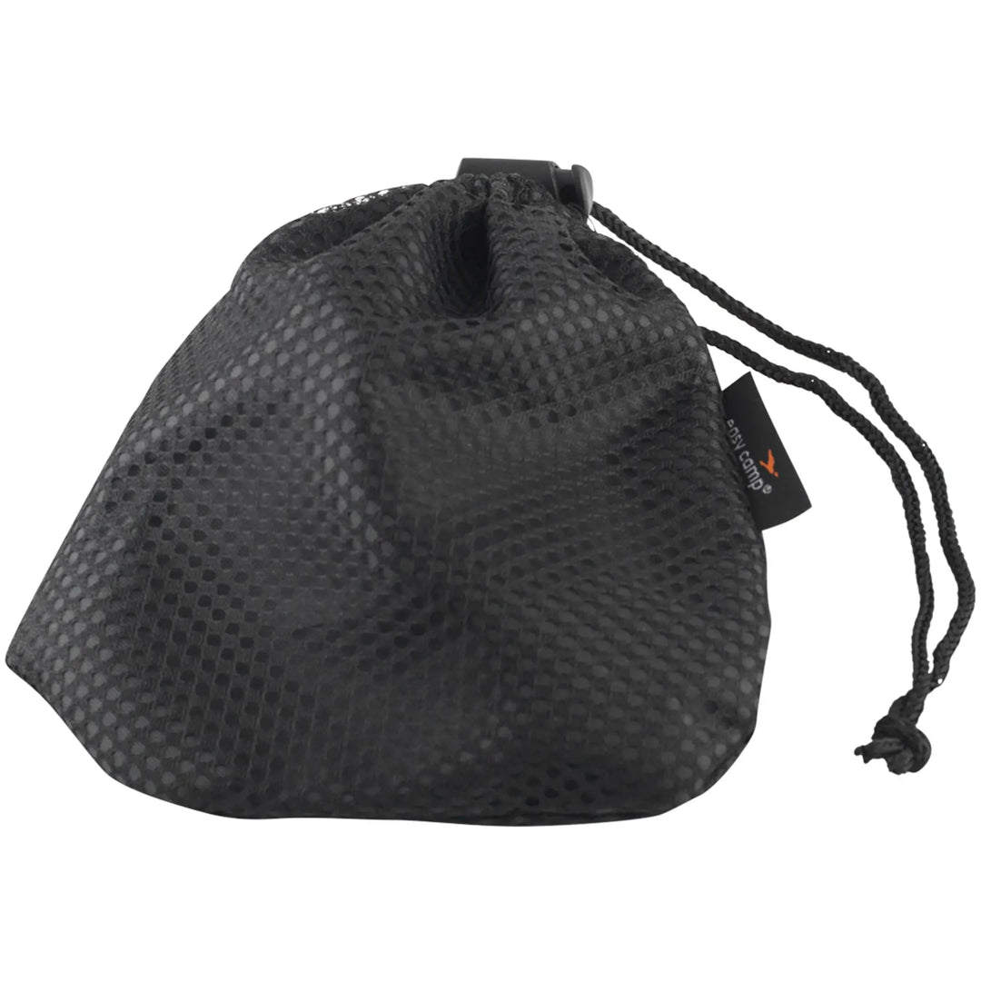 Black drawstring carry bag that comes with the Easy Camp Adventure Burner