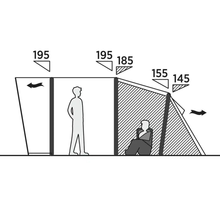 Easy Camp Brimnes 5 Air Tent height dimensions