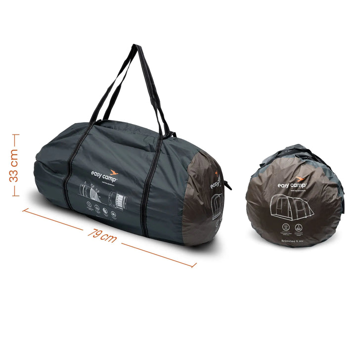 Easy Camp Brimnes 5 Air Tent pack away showing its pack size