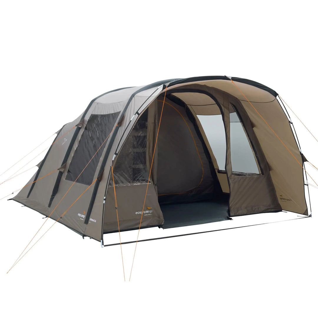 Angled view of the Easy Camp Brimnes 5 Air Tent with its door open