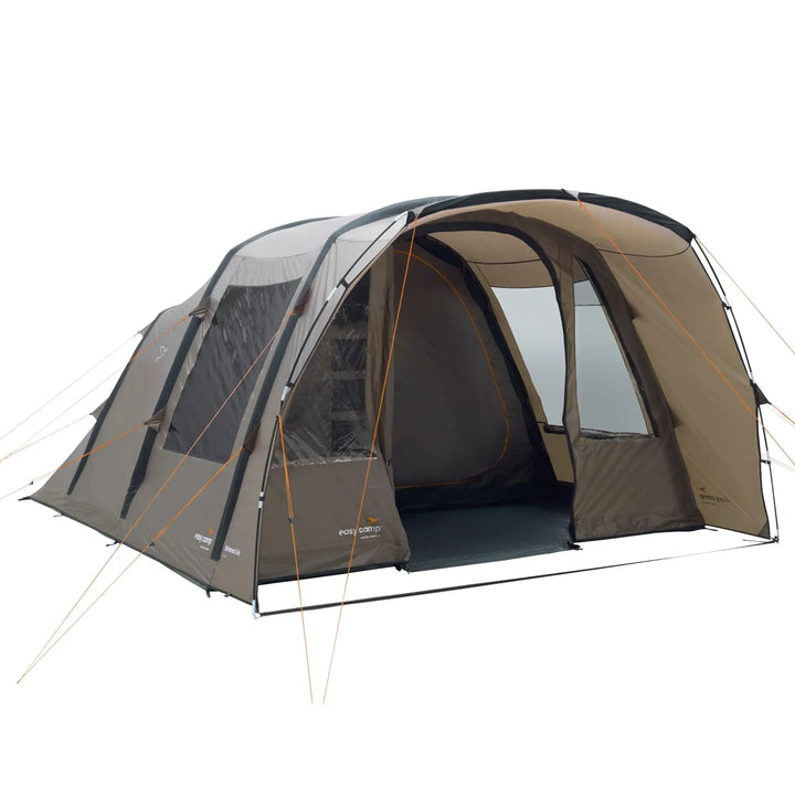 Angled view of the Easy Camp Brimnes 5 Air Tent with its door open