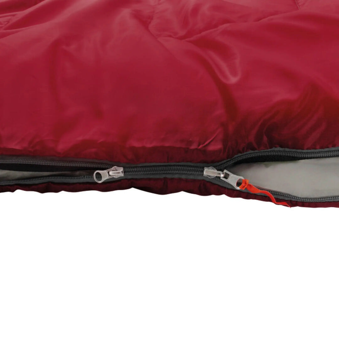 Easy Camp Cosmos Jnr Red Sleeping Bag zip.