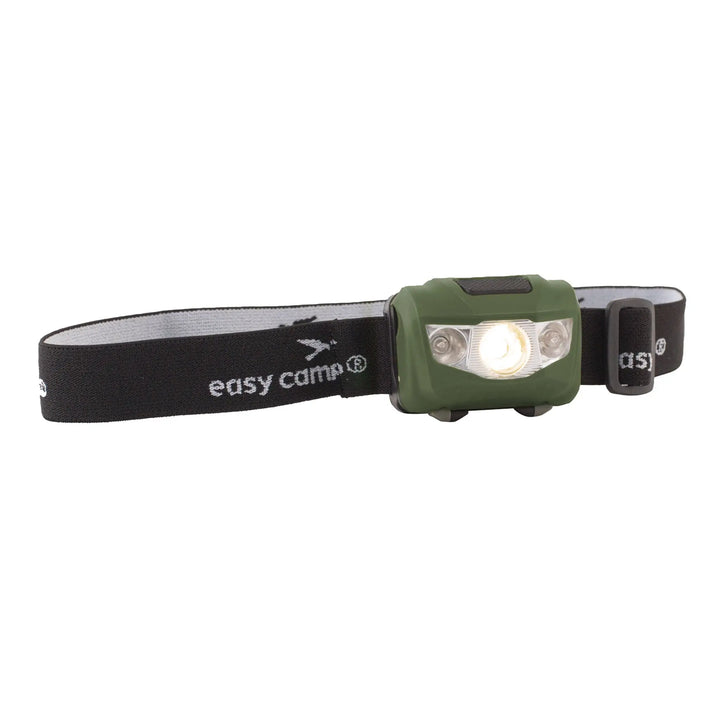 Easy Camp Foxglove Headlamp with black strap on a white background, featuring the Easy Camp brand.