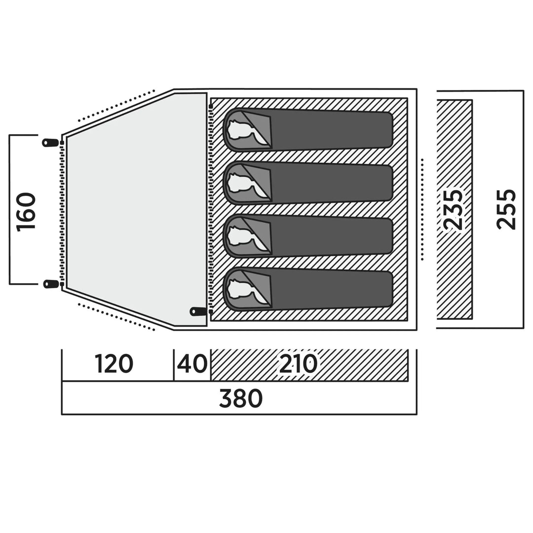 Easy Camp Kinn 4 Tent Floorplan