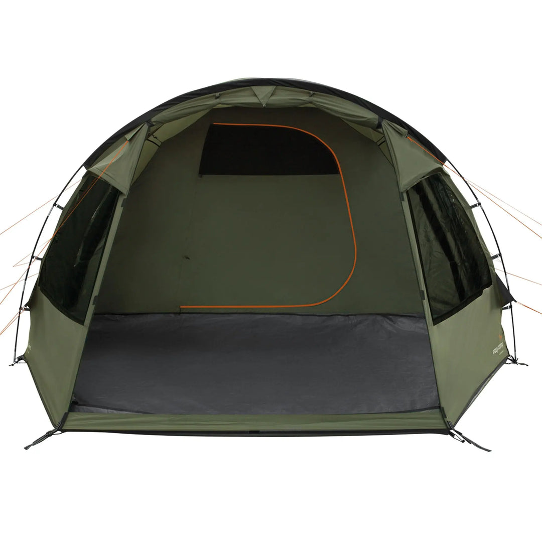 Easy Camp Kinn 5 Tent front view with door open.
