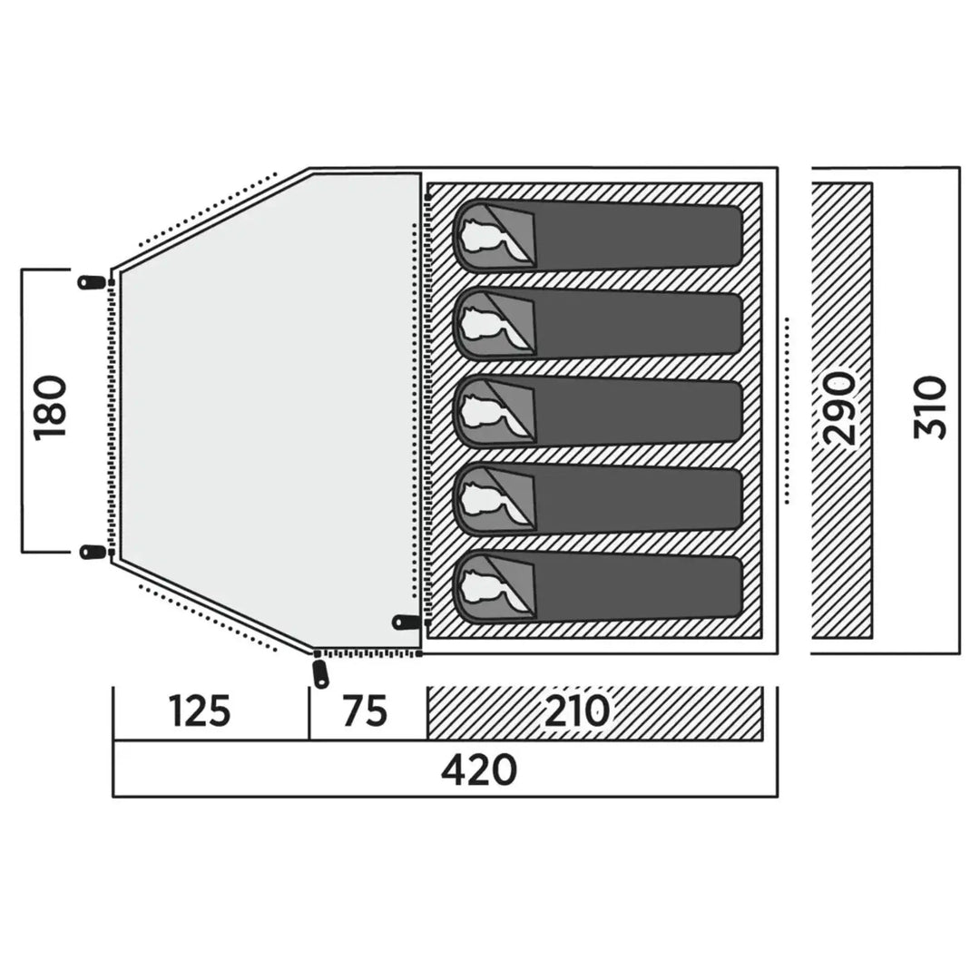 Easy Camp Kinn 5 Tent floorplan