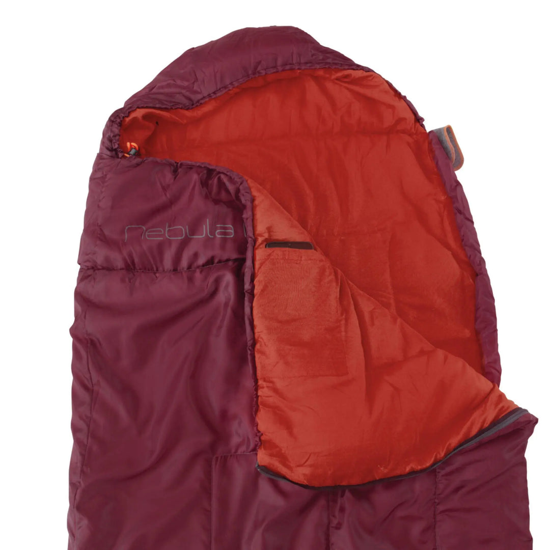 Easy Camp Nebula M Sleeping Bag hood open.