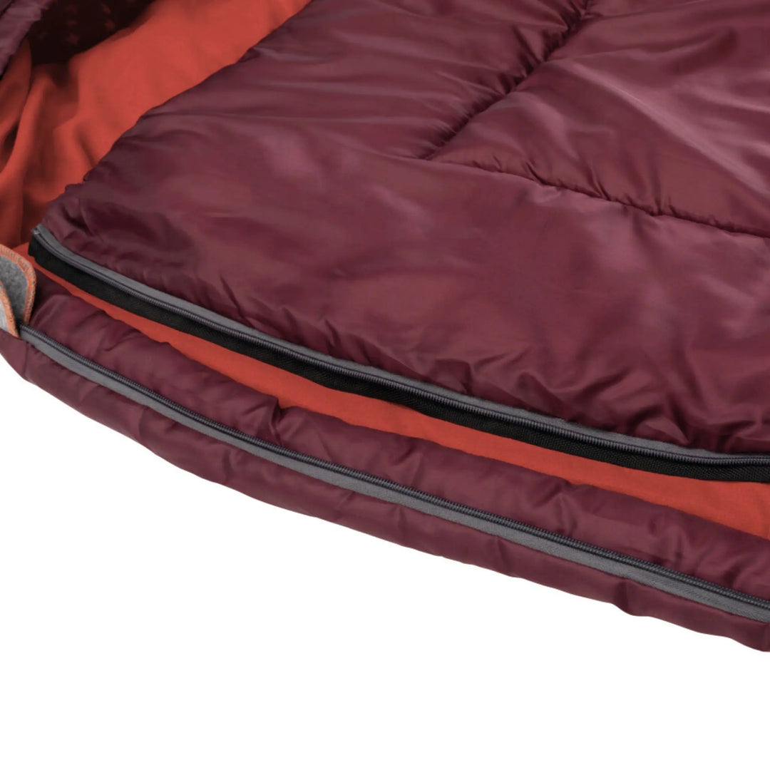 Easy Camp Nebula M Sleeping Bag with zip open.