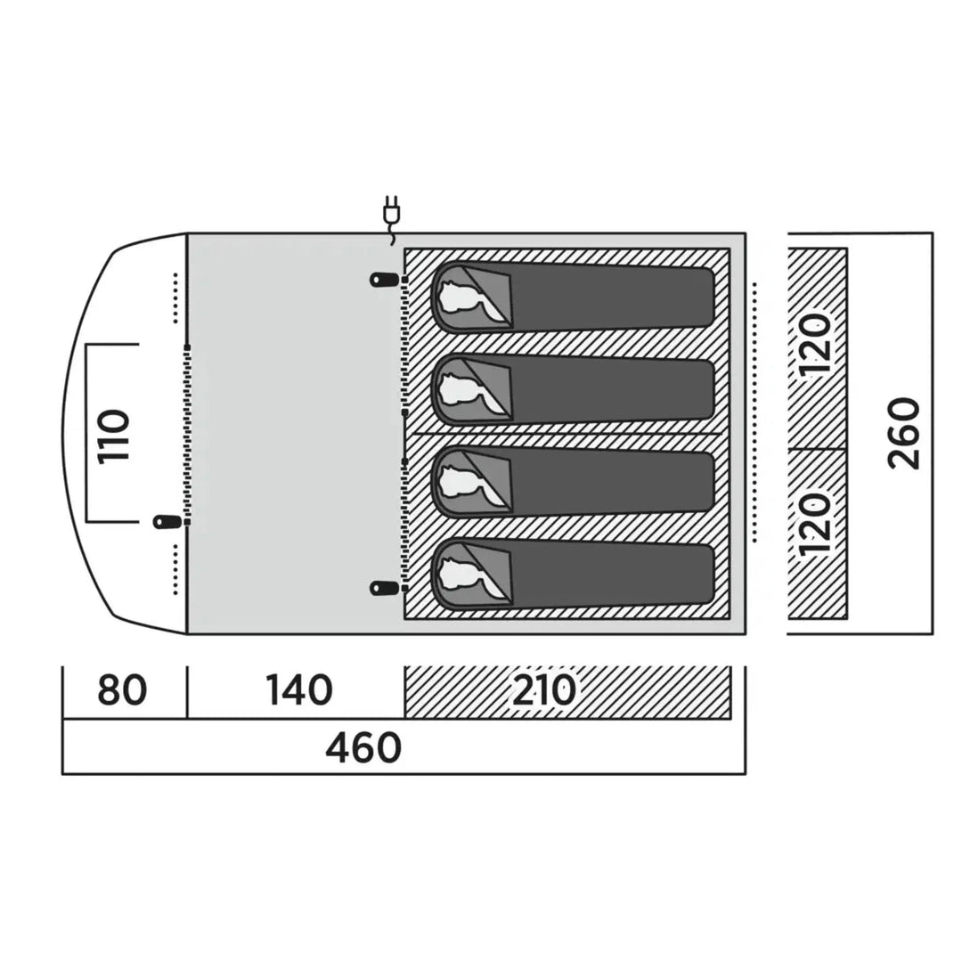 Easy Camp Senja 4 Air Tent Floorplan